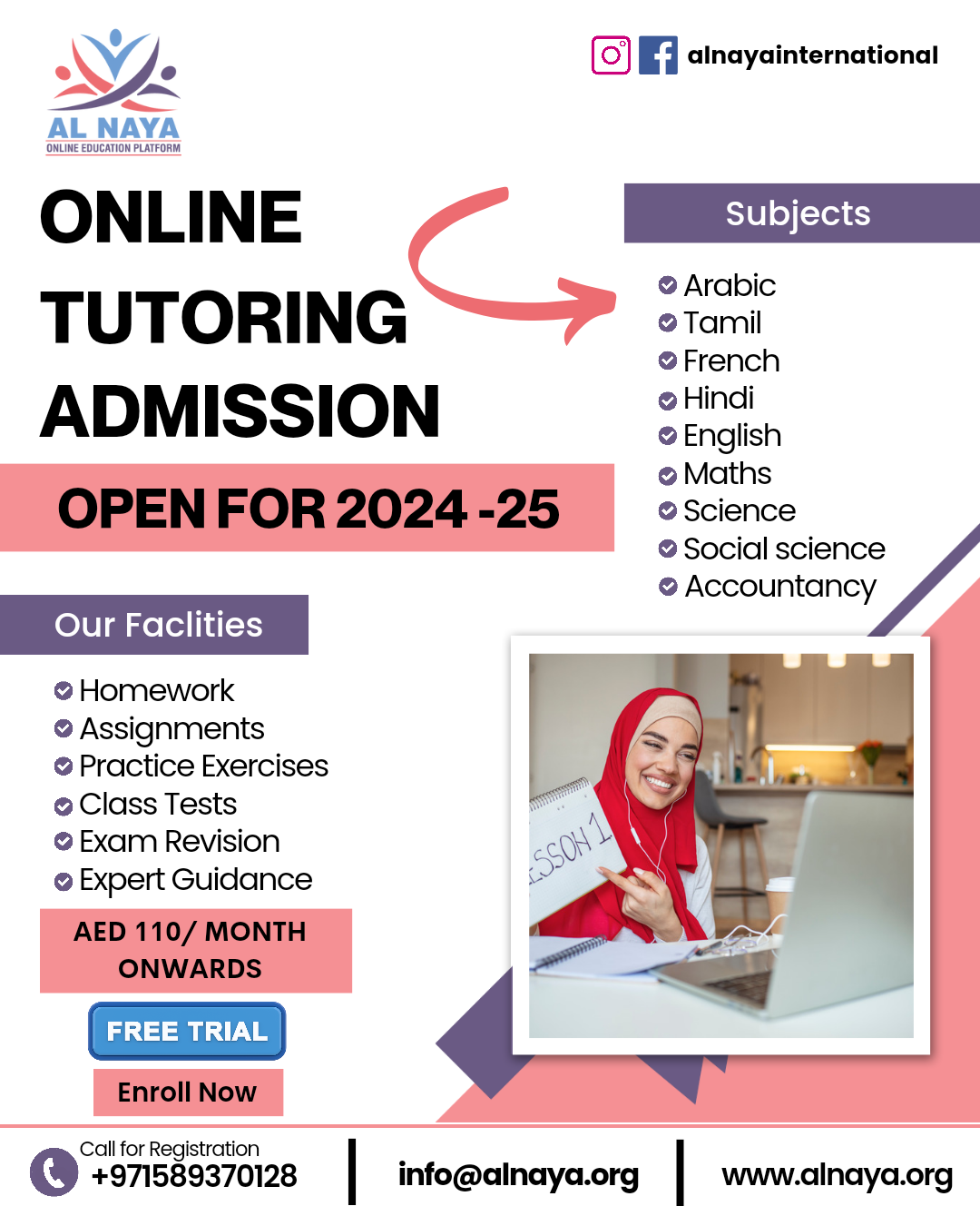 Alnaya-Online Tutoring Admission